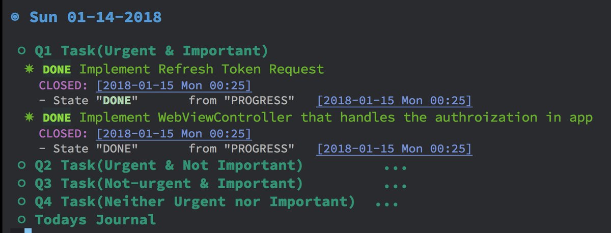 Emacs Org-mode screenshot from @kandelvijaya